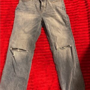 KanCan Distressed Gray Boyfriend Jeans